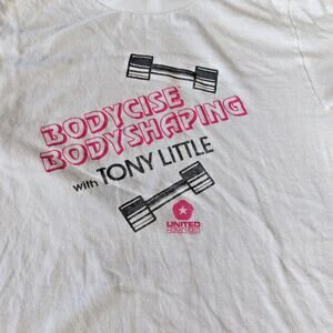 VTG TONY LITTLE Bodycise Bodyshaping United Home Video T-shirt Single stitch M